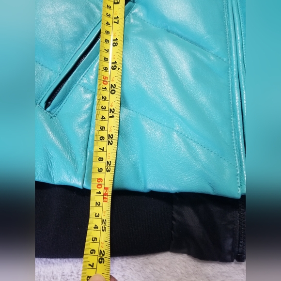 Blink faux leather vest, blue and black, medium - Picture 5 of 9